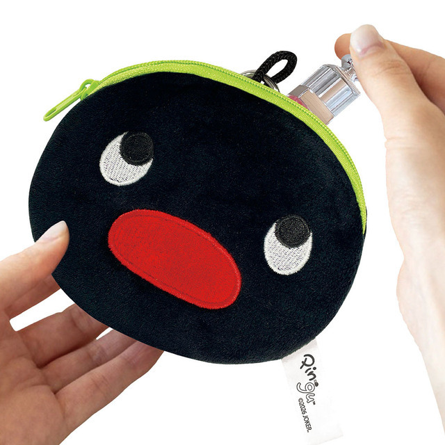 PINGU チャーム付きダイカットフェイスポーチ