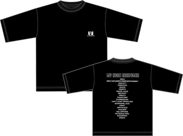 アニメ『僕のヒーローアカデミア』ワークマン限定アイテム　「半袖Tシャツ」カラー：ブラック（1-A・2）