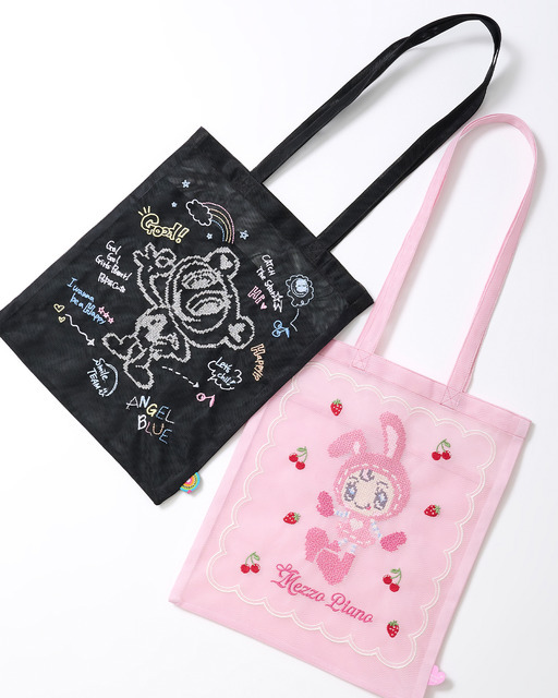 刺しゅうメッシュトートバッグ