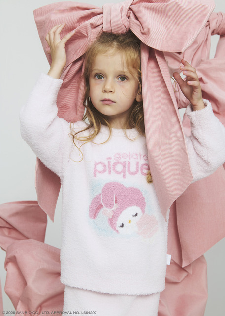 【gelato pique】KIDSベビモコジャガードプルオーバー ￥7,480 【gelato pique】KIDSベビモコジャガードロングパンツ ￥7,480