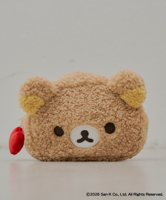 フェイスモチーフファーポーチ
