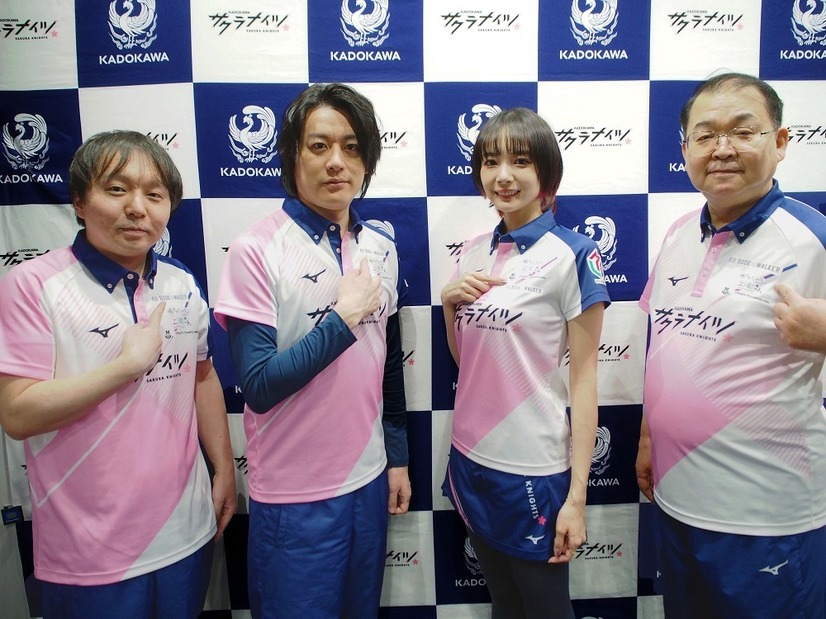（左から）堀慎吾選手、内川幸太郎選手、岡田紗佳選手、沢崎誠選手