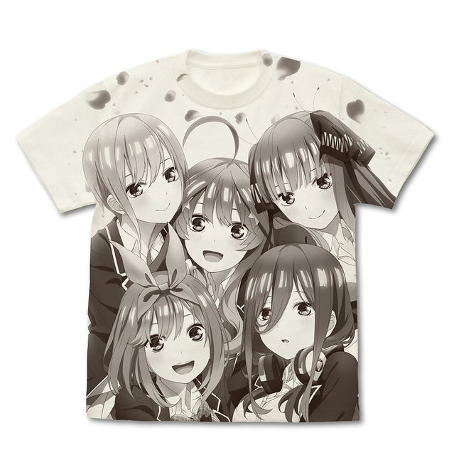 五等分の花嫁∬ オールプリントTシャツ 3,190円（税込）(C)春場ねぎ・講談社／「五等分の花嫁∬」製作委員会