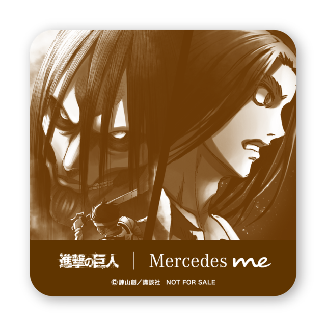 「進撃の巨人 | Mercedes meコラボレーション」1F：DOWNSTAIRS COFFEE　コースター（C）諫山創/講談社