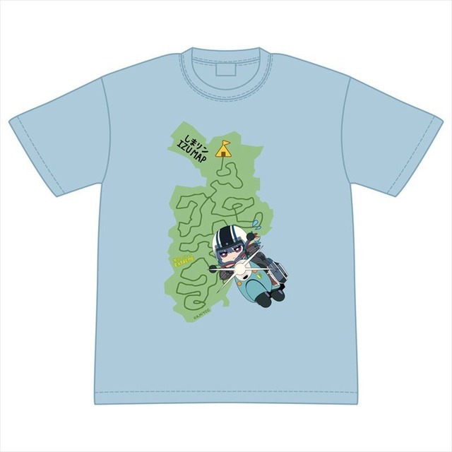 「ゆるキャン△ SEASON2」しまリン IZU MAP Tシャツ 3,200円(税抜)(C) あfろ・芳文社／野外活動委員会