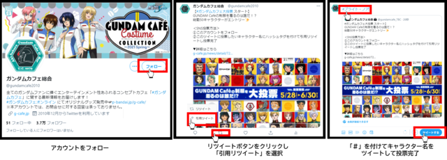 「GUNDAM Cafeの制服を着るのは誰!?大投票」