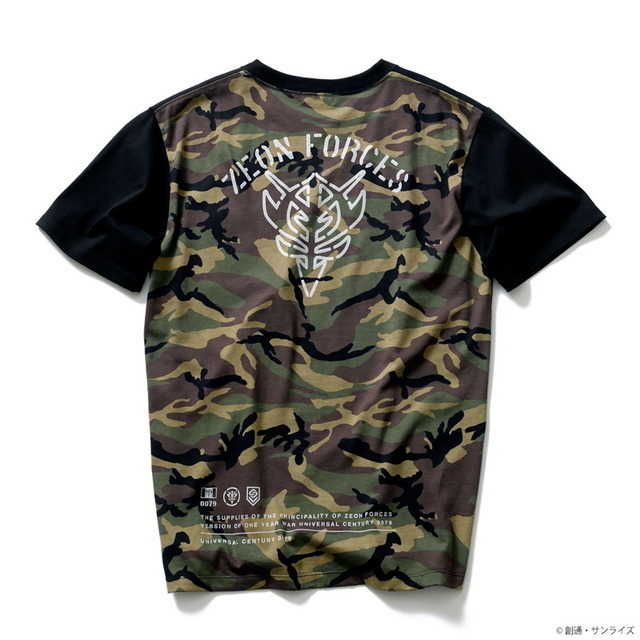 STRICT-G.ARMS『機動戦士ガンダム』 カモフラージュ切替ポケットＴシャツ ZEON FORCES 7,480円(税込)（C）創通・サンライズ