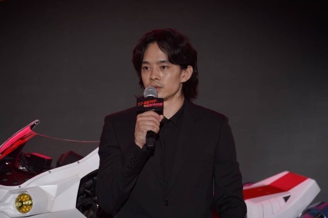 「シン・仮面ライダー対庵野秀明展」合同記者会見の様子（C）石森プロ・東映/2023「シン・仮面ライダー」製作委員会