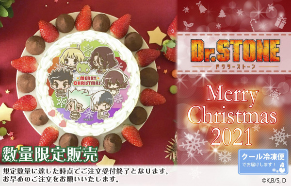 「『Dr.STONE』クリスマスプリケーキ」5,400円（税込）（C）米スタジオ・Boichi／集英社・Dr.STONE製作委員会