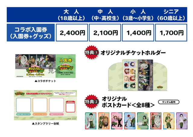 「僕のヒーローアカデミア×東武動物公園」特典付きコラボ入園券（C）堀越耕平／集英社・僕のヒーローアカデミア製作委員会