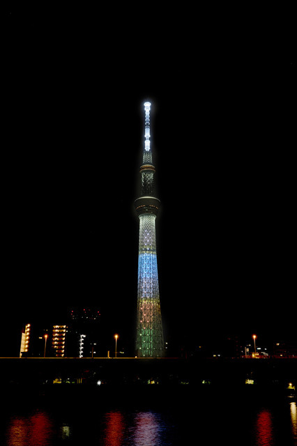 「そらのおばけのナイトパーク in TOKYO SKYTREE」特別ライティング（C）2022 SANX CO., LTD. ALL RIGHTS RESERVED. （C）TOKYO SKYTREE