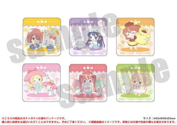 「私に天使が舞い降りた！×サンリオキャラクターズ」アクリルマグネット（全6種） 400円(税込) ※ガチャガチャ（C）椋木ななつ・一迅社／わたてん製作委員会（C）椋木ななつ・一迅社／わたてんプレフレ製作委員会