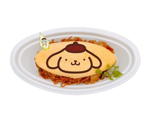 サンリオキャラクターズ×キングオブプリズムSSSコラボカフェ「岡山名物ひるぜん焼きそば on プリン型オムレツ」（C）2022 SANRIO CO., LTD. APPROVAL NO. L632851（C）T-ARTS/syn Sophia/エイベックス・ピクチャーズ/タツノコプロ/キングオブプリズムSSS製作委員会