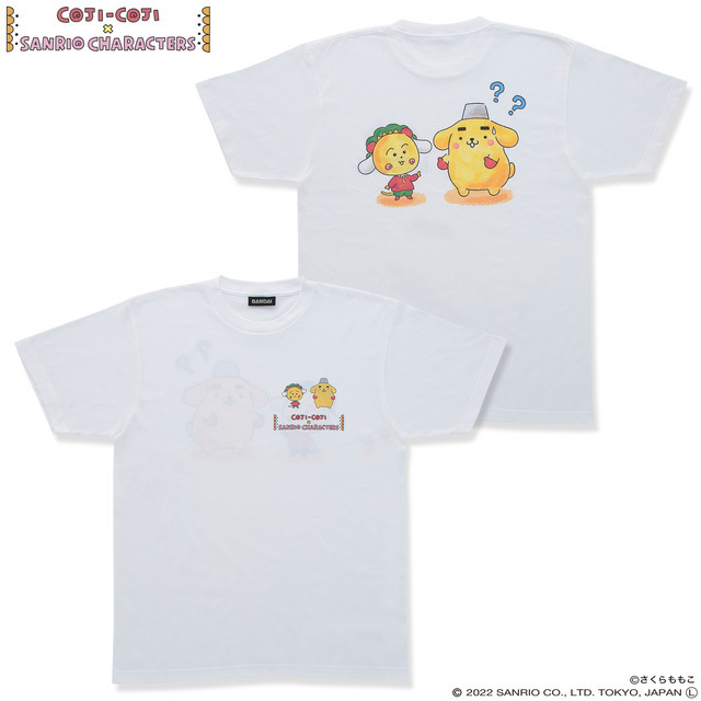 「コジコジ×サンリオキャラクターズ Tシャツ（全3種）」各3,850円（税込）（送料・手数料別途）（C）さくらももこ（C）2022 SANRIO CO. , LTD. APPROVAL NO. L633891