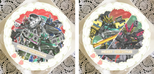 『新幹線変形ロボシンカリオンZ』クリスマス限定デザインプリントケーキ 商品写真（C）プロジェクト シンカリオン・JR-HECWK/超進化研究所Z・TX