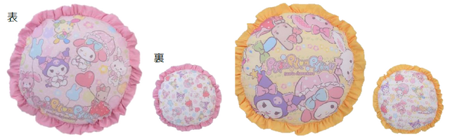 『サンリオ　Pyon Pyon Pyon!!』限定プライズ　プレミアムレース付ラウンドクッション　全２種（C） 2022 SANRIO CO., LTD. APPROVAL NO. L635922