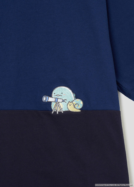 『すみっコぐらし』×「グラニフ」コラボレーション第3弾ビッグシルエット5分袖Tシャツ「星空さんぽ」(C)2023 San-X Co., Ltd. All Rights Reserved.