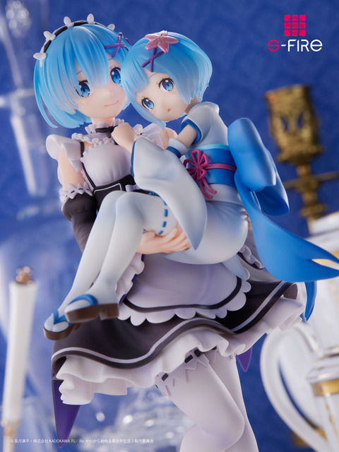 「Re:ゼロから始める異世界生活　フィギュア　レム＆幼少期レム」22,000円（税込）（C）長月達平・株式会社KADOKAWA刊／Re:ゼロから始める異世界生活2製作委員会