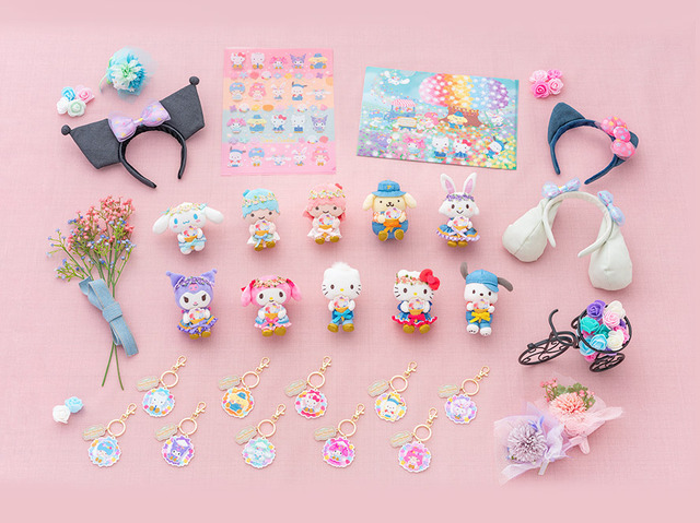 「Flower Puroland」グッズ画像(集合)（C）2023 SANRIO CO., LTD. TOKYO, JAPAN 著作 株式会社サンリオ