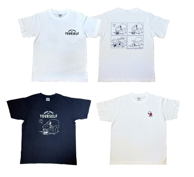 「LOVE LOVE スヌーピー展～Take Care with Peanuts～」Yourself オーガニックコットンTシャツ (全3種)（C）2023 Peanuts Worldwide LLC