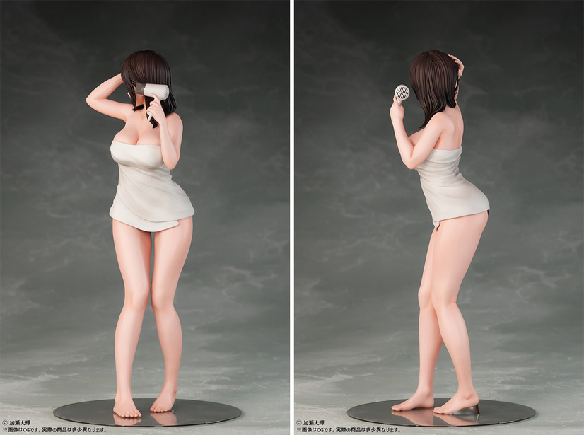 「加瀬大輝 イラスト 髪を乾かすJKさん ショーツver. 1/6スケール 塗装済み完成品フィギュア」19,580円（税込）（C）加瀬大輝