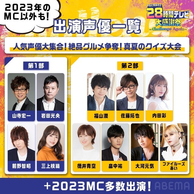 『声優28時間テレビ大感謝祭 ～Challenge Again～』（C）AbemaTV,Inc.