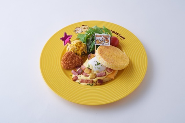 ポムポムプリンカフェ「旬でちゅね～～！みんなで食べようエッグベネディクトプレート」1,750円（税込）（C）2023 SANRIO CO., LTD. 　著作（株）サンリオ