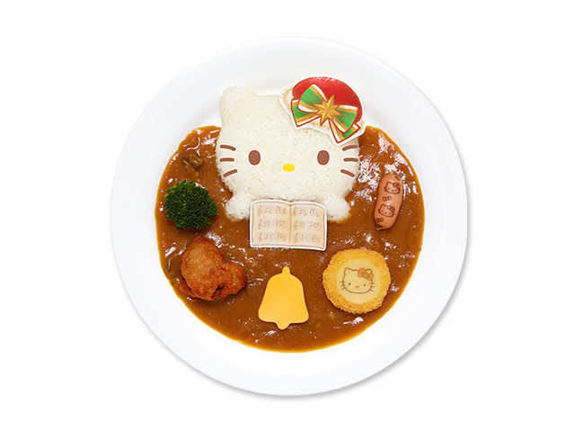 「Puroland Christmas」ハローキティをモチーフにした「歌おう！ピューロキャロルカレー」（C）2023 SANRIO CO., LTD. TOKYO, JAPAN 著作 株式会社サンリオ