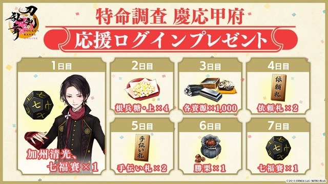 『刀剣乱舞』特命調査 慶応甲府_応援（C）2015 EXNOA LLC／NITORO PLUS