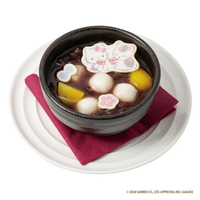 「ニャンコ先生とハローキティのしらたまぜんざい」1,100円（C）Y,H／NYP（C）2024 SANRIO CO., LTD. APPROVAL NO. L646302