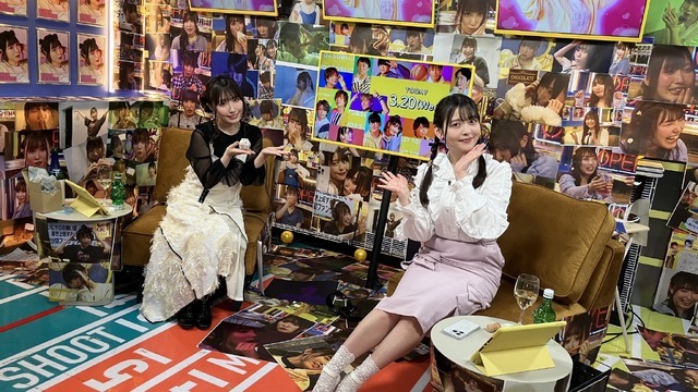 『声優と夜あそび 水【上坂すみれ×鈴木愛奈】#39』事後写真(C)AbemaTV,Inc.