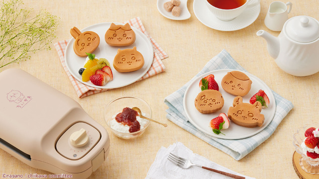 こんがりきゃらマルチサンドメーカー ケーキ用プレート ちいかわ (くりまんじゅう・モモンガ・ラッコ)(C)nagano / chiikawa committee
