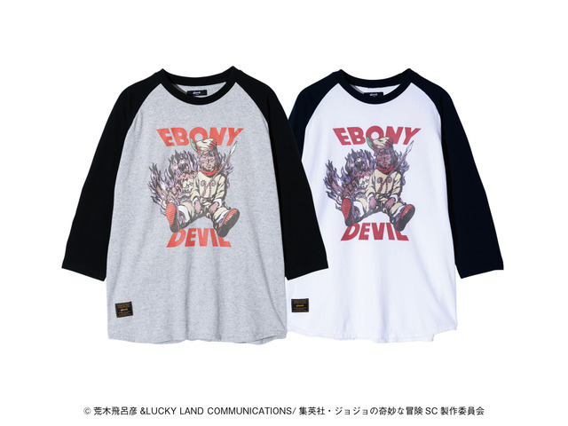 Ebony Devil Raglan Cutsew　（C）荒木飛呂彦&LUCKY LAND COMMUNICATIONS/集英社・ジョジョの奇妙な冒険 SC 製作委員会