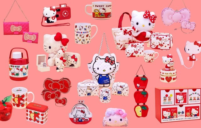 「Hello Kitty展–わたしが変わるとキティも変わる–」グッズ壁イメージ（C）2024 SANRIO CO., LTD. APPROVAL NO. SP650123