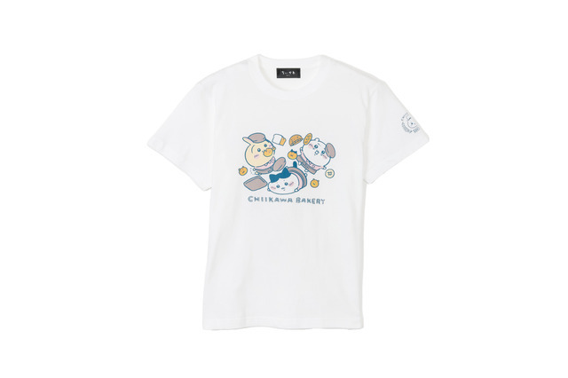 「ちいかわベーカリー」Tシャツ転びまくるトリオ ホワイト（C）nagano / chiikawa committee