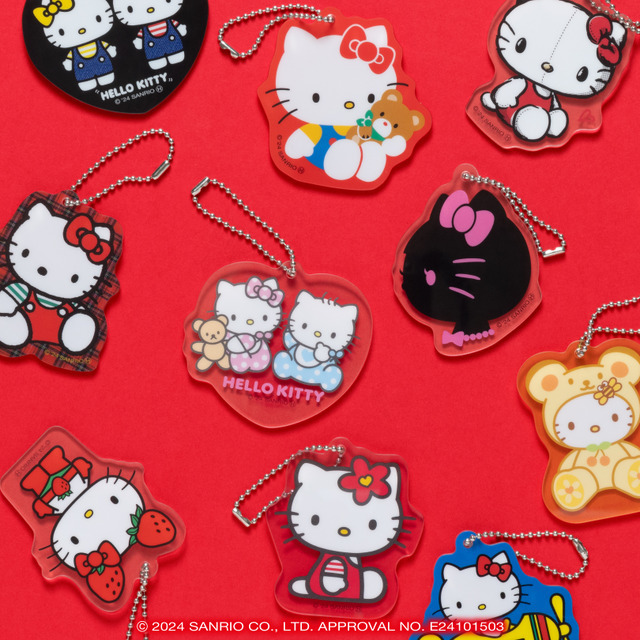 Happyくじ『HELLO KITTY 50th～ハッピーアニバーサリー★～』E賞「アクリルチャーム」（全12種）（C）2024 SANRIO CO., LTD. APPROVAL NO. E24101503