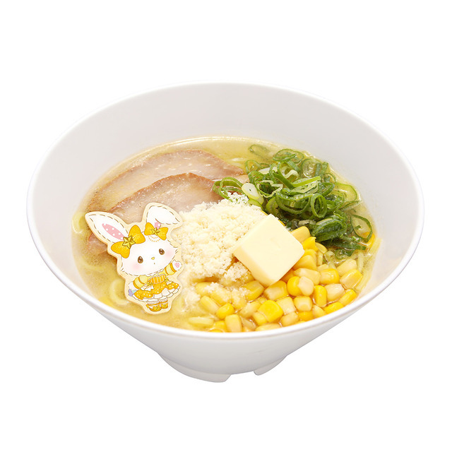 ウィッシュミーメルの「粉雪舞う♪まろやか塩バターコーンラーメン」（C）2024 SANRIO CO., LTD. TOKYO, JAPAN 著作 株式会社サンリオ