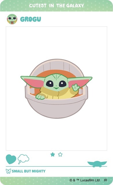 「Grogu Cutest In The Galaxy」アクリルカードコレクション（全10種） 715円（C）& TM Lucasfilm Ltd.