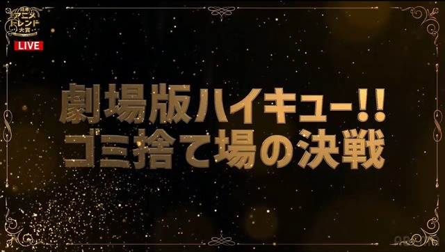 「アニメ話題賞」劇場版部門『劇場版ハイキュー!! ゴミ捨て場の決戦』