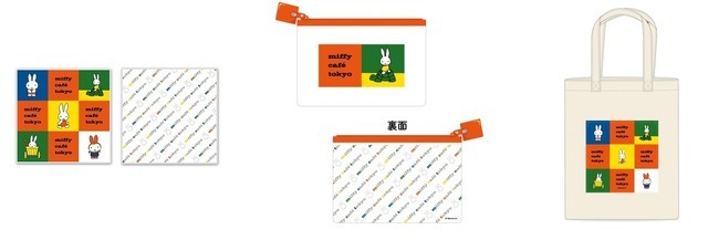 「miffy café tokyo」ハンドタオル、フラットポ―チ、トートバッグ Illustrations Dick Bruna（C）copyright Mercis bv,1953-2025　www.miffy.com