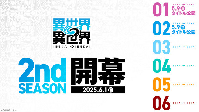 『異世界∞異世界』「2ndシーズン」6月1日（日）より開幕決定！