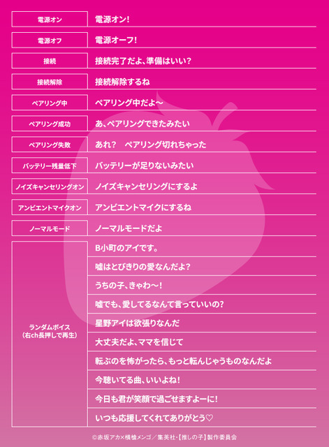 AVIOT ×TVアニメ『【推しの子】』コラボ完全ワイヤレスイヤホン