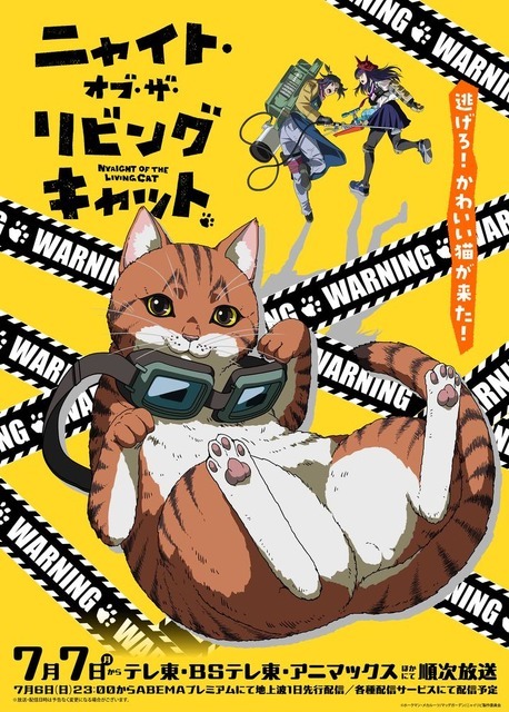 夏アニメ『ニャイト・オブ・ザ・リビングキャット』メインビジュアル