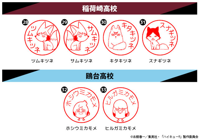 「アニメ『ハイキュー!!』はんこコレクション アニマルモチーフネームペン」