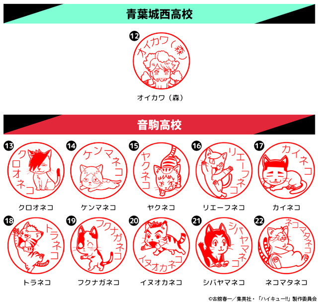「アニメ『ハイキュー!!』はんこコレクション アニマルモチーフネームペン」