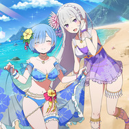 エミリア アクリルスタンド 水着姿 描き下ろしの水遊び姿が可愛い！『Re:ゼロから始める異世界生活