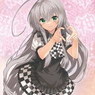 這いよれ！ニャル子さん」ニャル子が、花束（？）を持って愛と感謝をお