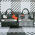 HELLO KITTY×VIS「リボンチャームトートバッグ」Black / Check