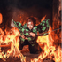 炎の中舞うように戦う竈門炭治郎のコスプレ/ちみさん提供
