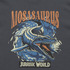 GU「KIDSグラフィックT JURASSIC WORLD」カラー： 08 DARK GRAY　前面アップ